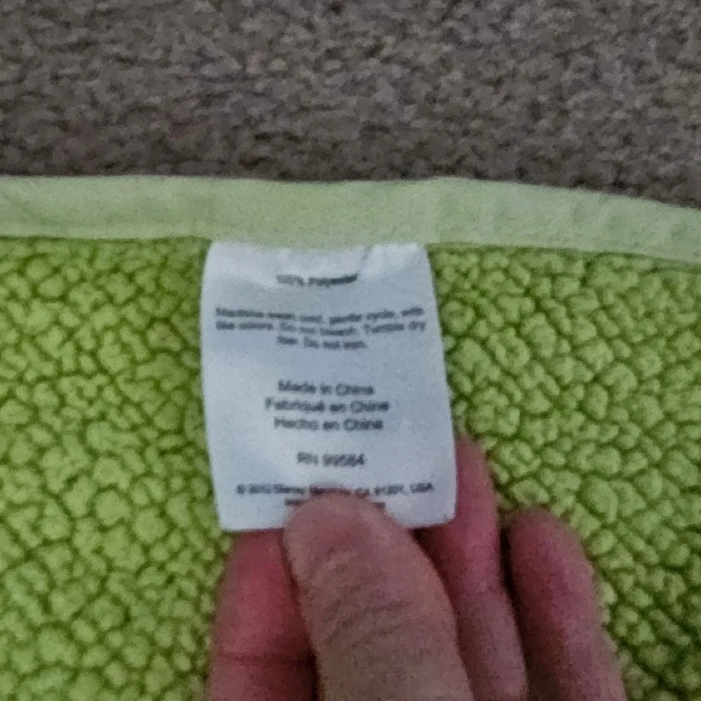 Disney Winnie the Pooh Tigger Baby Blanket White Green Fleece 30x40 RN 99584